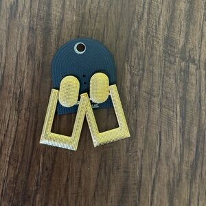 Large textured door knocker earring